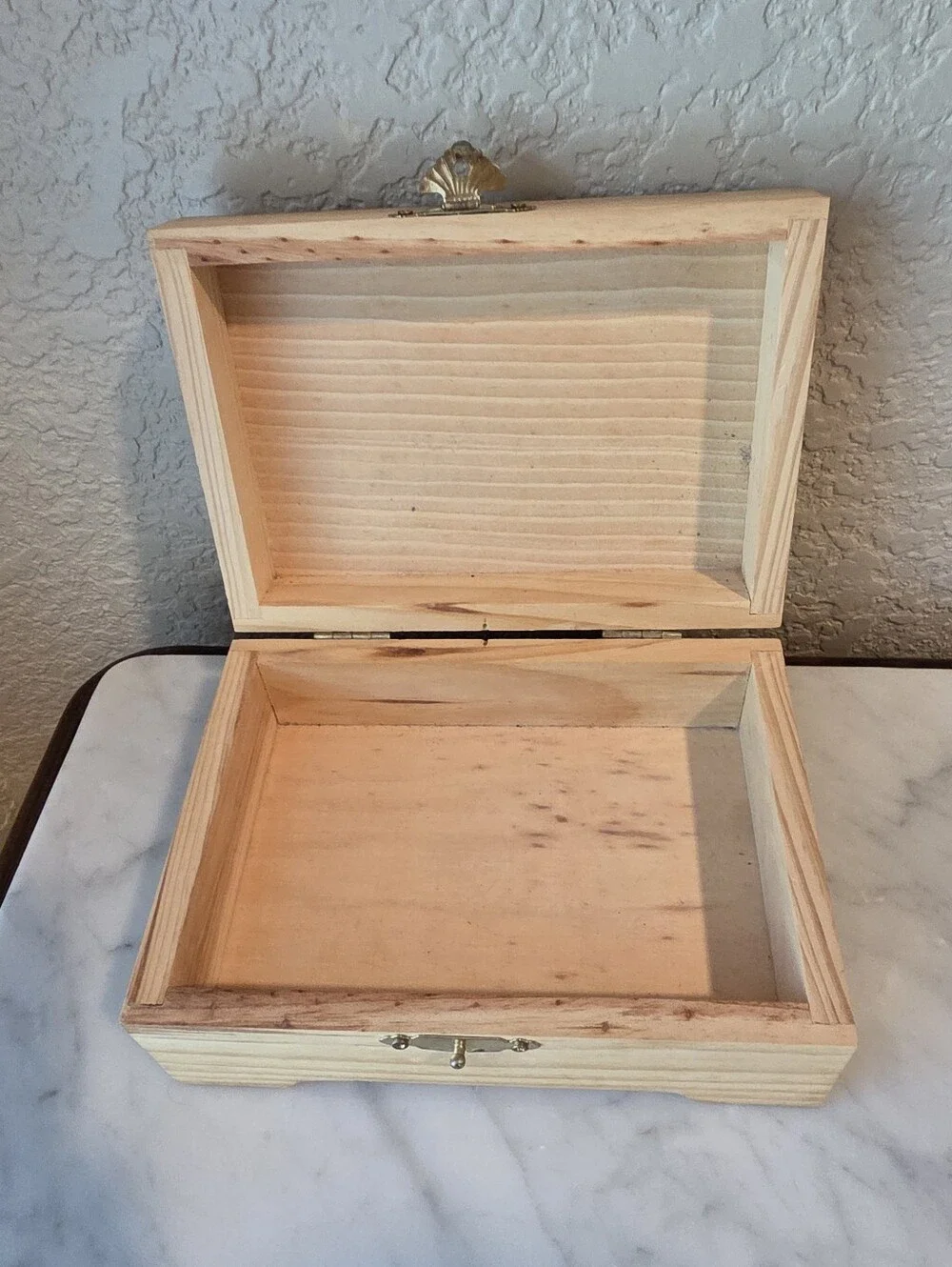 Simple Wooden Jewelry/ Keepsake Box 6.5 × 5.5 × 3.75 In